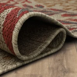 Kirkland's Home Ikat Coral Sunset Outdoor Area Rug, 5X7- Outdoor Rugs