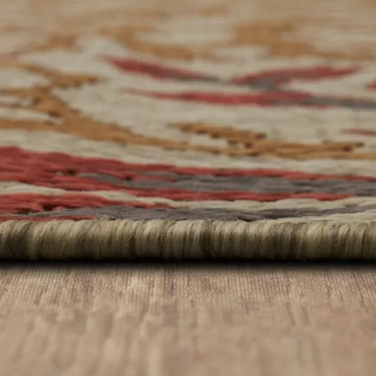 Kirkland's Home Ikat Coral Sunset Outdoor Area Rug, 5X7- Outdoor Rugs