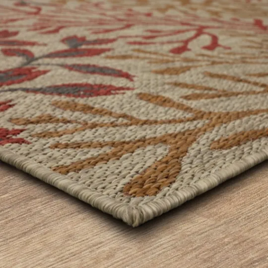 Kirkland's Home Ikat Coral Sunset Outdoor Area Rug, 5X7- Outdoor Rugs