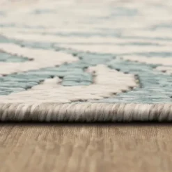 Kirkland's Home Ikat Coral White Sand Outdoor Area Rug, 5X7- Outdoor Rugs