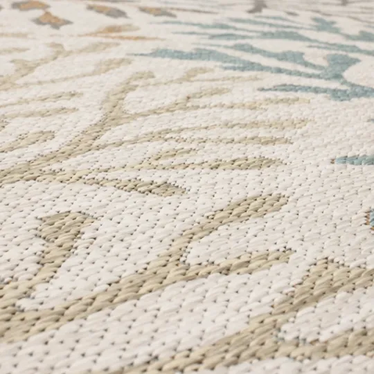 Kirkland's Home Ikat Coral White Sand Outdoor Area Rug, 5X7- Outdoor Rugs