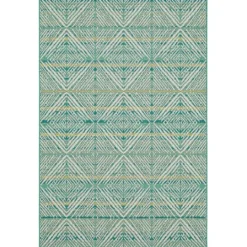 Kirkland's Home Ikat Diamond Green Outdoor Area Rug, 5X7- Outdoor Rugs