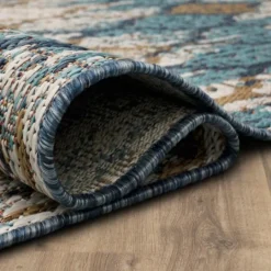 Kirkland's Home Ikat Scrolling Indigo Outdoor Area Rug, 5X7- Outdoor Rugs