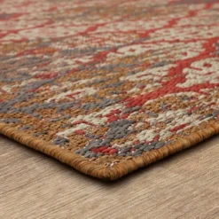 Kirkland's Home Ikat Scrolling Sunset Outdoor Area Rug, 5X7- Outdoor Rugs