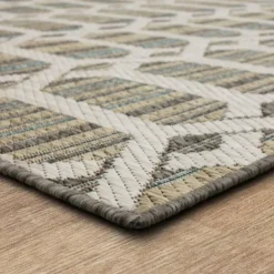 Kirkland's Home Ikat Vibrant Tan Outdoor Area Rug, 5X7- Outdoor Rugs