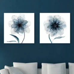 Kirkland's Home Indigo Bloom Canvas Art Prints, Set Of 2- Canvas Art
