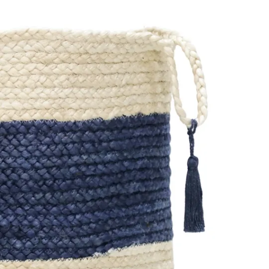 Kirkland's Home Indigo Bold Striped Jute Basket, 19 In.- Baskets & Boxes
