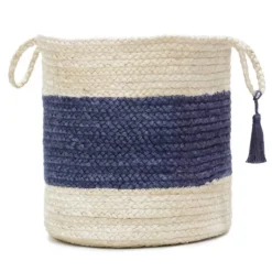 Kirkland's Home Indigo Bold Striped Jute Basket, 17 In.- Baskets & Boxes