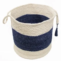 Kirkland's Home Indigo Bold Striped Jute Basket, 17 In.- Baskets & Boxes