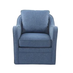 Kirkland's Home Indigo Curved Arm Swivel Accent Chair- Accent Chairs
