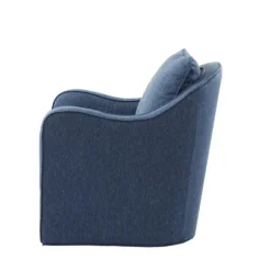 Kirkland's Home Indigo Curved Arm Swivel Accent Chair- Accent Chairs