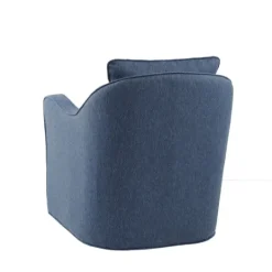 Kirkland's Home Indigo Curved Arm Swivel Accent Chair- Accent Chairs