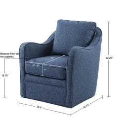 Kirkland's Home Indigo Curved Arm Swivel Accent Chair- Accent Chairs