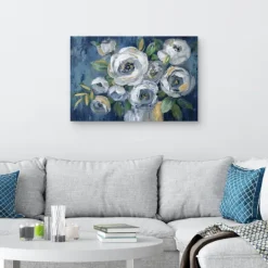 Kirkland's Home Indigo Touch Of Gold Canvas Art Print, 36X24 In.- Canvas Art