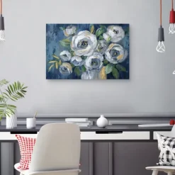 Kirkland's Home Indigo Touch Of Gold Canvas Art Print, 36X24 In.- Canvas Art