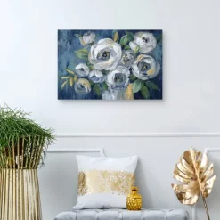 Kirkland's Home Indigo Touch Of Gold Canvas Art Print, 36X24 In.- Canvas Art