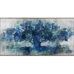 Kirkland's Home Indigo Tree Of Life Light Gray Framed Art Print- Framed Art
