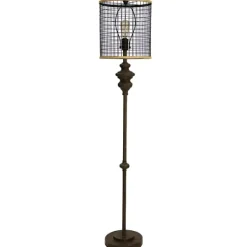 Kirkland's Home Industrial Edison Bulb Metal Mesh Shade Floor Lamp- Floor Lamps