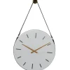 Kirkland's Home Industrial Leather Strap Hanging Wall Clock- Clocks