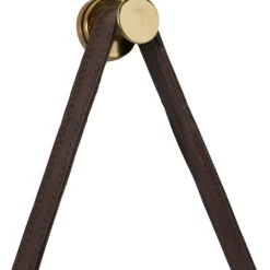 Kirkland's Home Industrial Leather Strap Hanging Wall Clock- Clocks