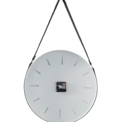 Kirkland's Home Industrial Leather Strap Hanging Wall Clock- Clocks