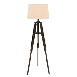 Kirkland's Home Industrial Tripod Wooden Floor Lamp- Floor Lamps