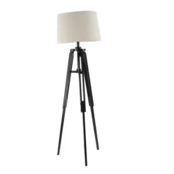 Kirkland's Home Industrial Tripod Wooden Floor Lamp- Floor Lamps