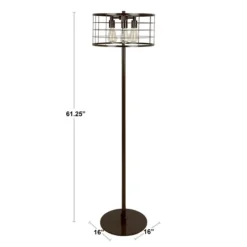 Kirkland's Home Industrial Wire Floor Lamp- Floor Lamps