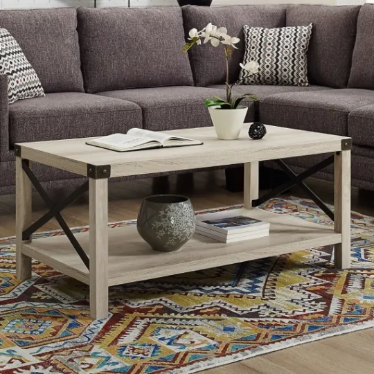 Kirkland's Home Industrial X-Frame Coffee Table- Coffee Tables