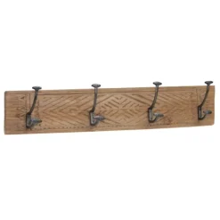 Kirkland's Home Intricate Carved Diamond Wood Wall Hooks- Hooks