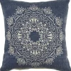 Kirkland's Home Intricate Medallion Navy And Cream Pillow- Pillows