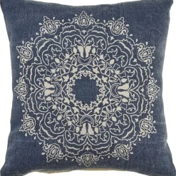 Kirkland's Home Intricate Medallion Navy And Cream Pillow- Pillows