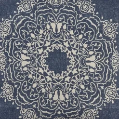 Kirkland's Home Intricate Medallion Navy And Cream Pillow- Pillows