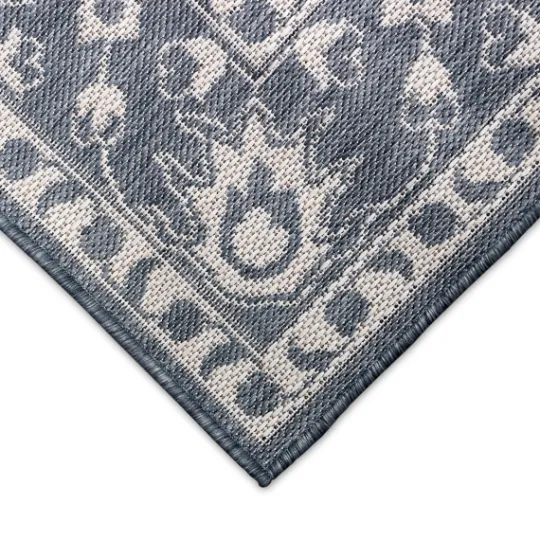 Kirkland's Home Irene Blue Daffodil Outdoor Area Rug, 7X9- Outdoor Rugs