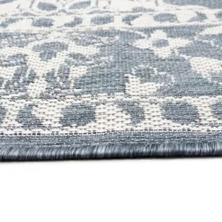 Kirkland's Home Irene Blue Daffodil Outdoor Area Rug, 7X9- Outdoor Rugs