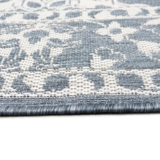 Kirkland's Home Irene Blue Daffodil Outdoor Area Rug, 7X9- Outdoor Rugs
