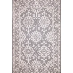 Kirkland's Home Irene Gray Daffodil Outdoor Area Rug, 4X7- Outdoor Rugs