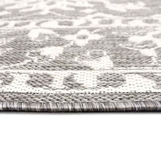 Kirkland's Home Irene Gray Daffodil Outdoor Area Rug, 4X7- Outdoor Rugs