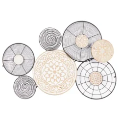Kirkland's Home Iron And Wood Layered Plates Wall Plaque- Wall Plaques
