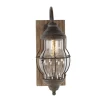 Kirkland's Home Iron Glass Incased Wood Back Led Wall Sconce- Sconces