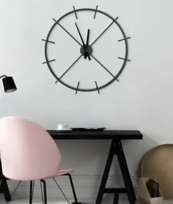 Kirkland's Home Isaac Black Modern Wall Clock- Clocks