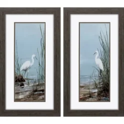 Kirkland's Home Island Egret Framed Art Prints, Set Of 2- Framed Art