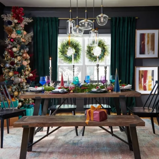 Kirkland's Home Ivan Wood And Metal Dining Bench- Dining Chairs