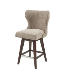 Kirkland's Home Ivey High Wingback Swivel Counter Stool- Bar Stools & Counter Height Stools