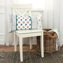 Kirkland's Home Ivory & Multicolor Botanical Lumbar Pillow- Pillows
