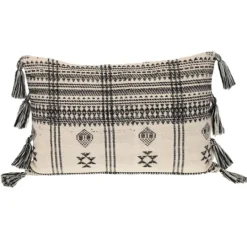 Kirkland's Home Ivory And Black Boho Stripes Lumbar Pillow- Pillows