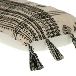 Kirkland's Home Ivory And Black Boho Stripes Lumbar Pillow- Pillows