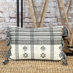 Kirkland's Home Ivory And Black Boho Stripes Lumbar Pillow- Pillows