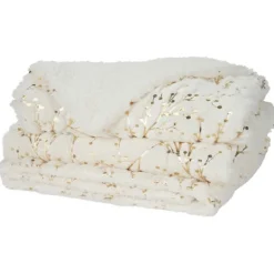 Kirkland's Home Ivory And Gold Metallic Branches Throw- Blankets & Throws