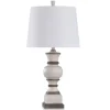 Kirkland's Home Ivory And Gray Wood Grain Table Lamp- Table Lamps